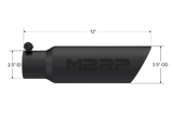 MBRP performance muffler T304 stainless steel black coated carbon fiber tip T5106BLK 3 inch inlet 2 inch outlet
