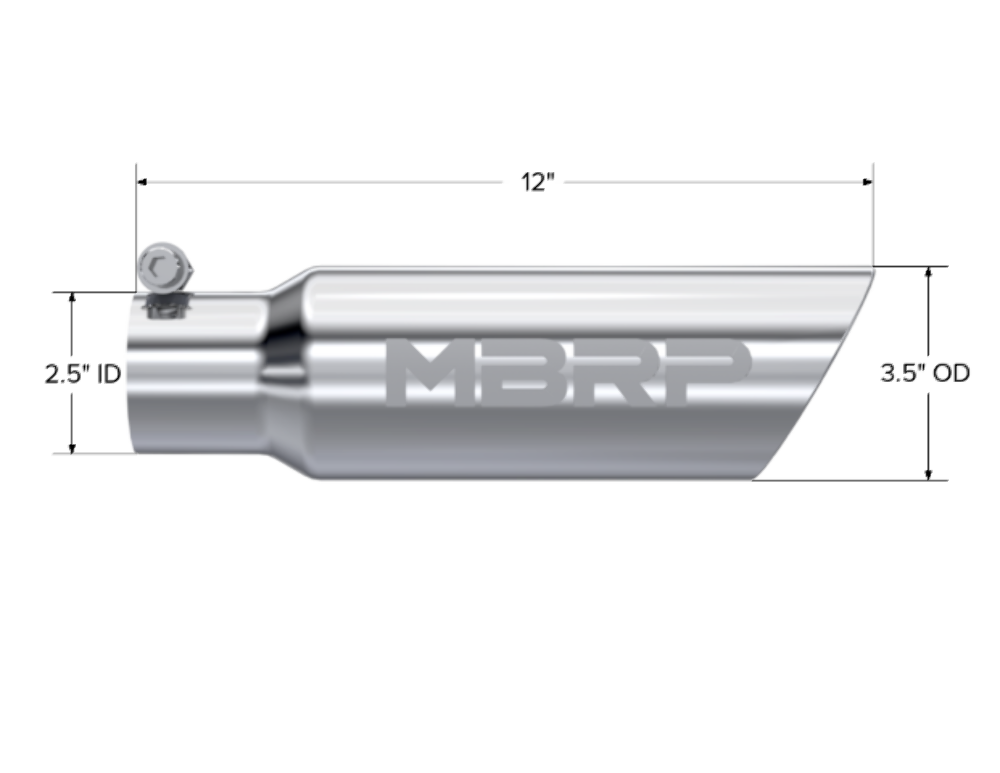 MBRP performance muffler T304 stainless steel black coated carbon fiber tip T5106 3 inch inlet 2 inch outlet