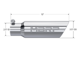 MBRP performance muffler T304 stainless steel black coated carbon fiber tip T5106 3 inch inlet 2 inch outlet
