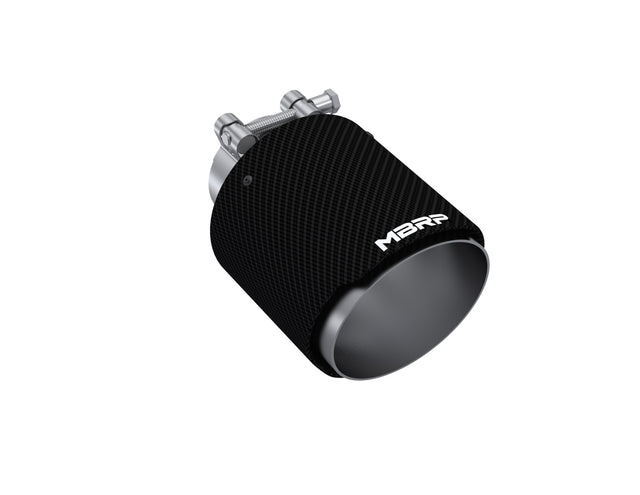 MBRP performance muffler T304 stainless steel black coated carbon fiber tip T5191CF 4.5 inch inlet 2.5 inch outlet