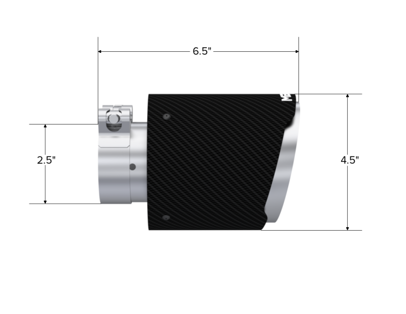 MBRP performance muffler T304 stainless steel black coated carbon fiber tip T5191CF 4.5 inch inlet 2.5 inch outlet