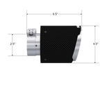 MBRP performance muffler T304 stainless steel black coated carbon fiber tip T5191CF 4.5 inch inlet 2.5 inch outlet