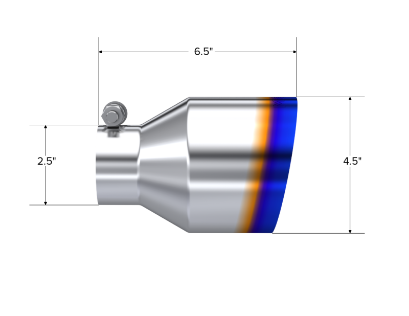 MBRP performance muffler T304 stainless steel black coated carbon fiber tip T5191BE 4.5 inch inlet 2.5 inch outlet