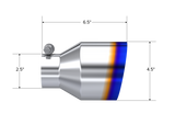 MBRP performance muffler T304 stainless steel black coated carbon fiber tip T5191BE 4.5 inch inlet 2.5 inch outlet