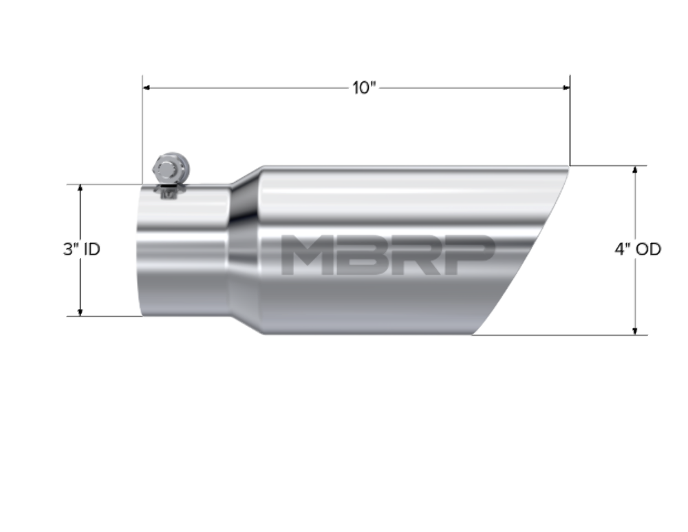 MBRP performance muffler T304 stainless steel black coated carbon fiber tip T5156 4 inch inlet 3 inch outlet