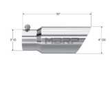 MBRP performance muffler T304 stainless steel black coated carbon fiber tip T5156 4 inch inlet 3 inch outlet