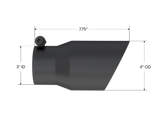 MBRP performance muffler T304 stainless steel black coated carbon fiber tip T5122BLK 4 inch inlet 3 inch outlet