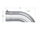 MBRP performance muffler T304 stainless steel black coated carbon fiber tip T5081 4 inch inlet/outlet