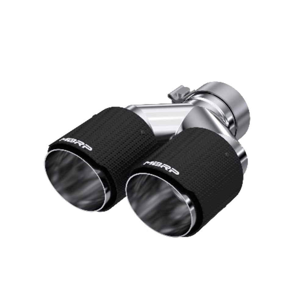 MBRP performance muffler T304 stainless steel black coated carbon fiber tip T5182CF 4 inch inlet 3 inch outlet