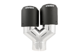 MBRP performance muffler T304 stainless steel black coated carbon fiber tip T5182CF 4 inch inlet 3 inch outlet