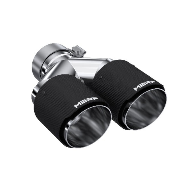 MBRP performance muffler T304 stainless steel black coated carbon fiber tip T5183CF 4 inch inlet 3 inch outlet