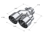 MBRP performance muffler T304 stainless steel black coated carbon fiber tip T5182 4 inch inlet 3 inch outlet