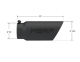 MBRP performance muffler T304 stainless steel black coated carbon fiber tip T5053BLK 5 inch inlet 4 inch outlet