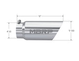 MBRP performance muffler T304 stainless steel black coated carbon fiber tip T5053 5 inch inlet 4 inch outlet