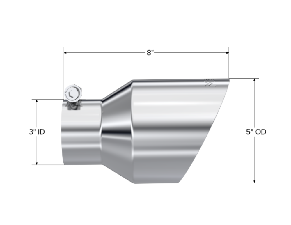 MBRP performance muffler T304 stainless steel black coated carbon fiber tip T5187 5 inch inlet 3 inch outlet