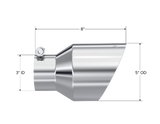 MBRP performance muffler T304 stainless steel black coated carbon fiber tip T5187 5 inch inlet 3 inch outlet