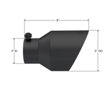 MBRP performance muffler T304 stainless steel black coated carbon fiber tip T5187BLK 5 inch inlet 3 inch outlet