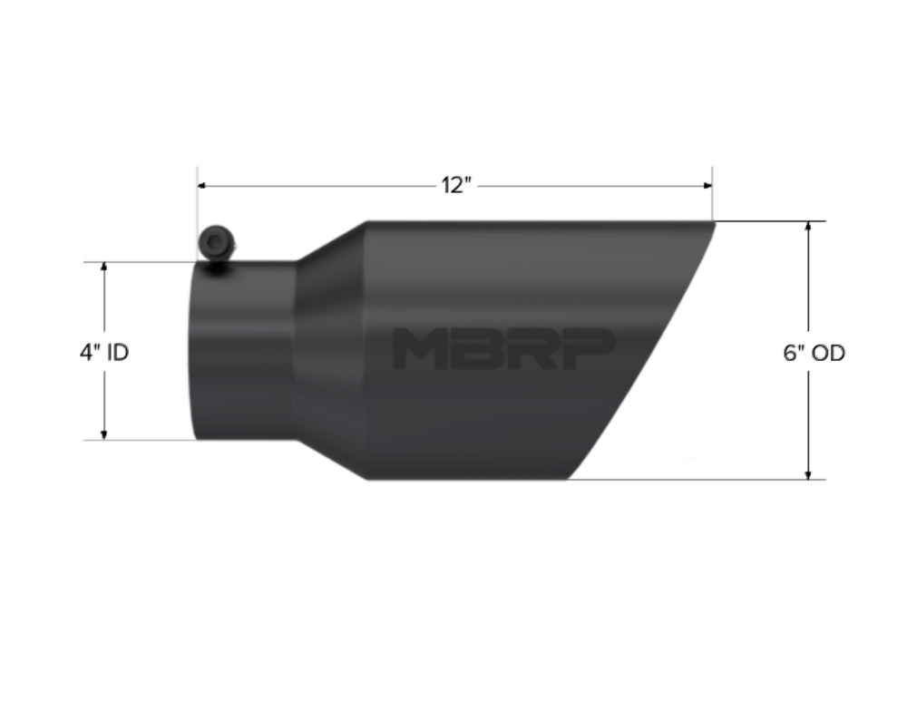 MBRP performance muffler T304 stainless steel black coated carbon fiber tip T5072BLK 4 inch inlet/outlet