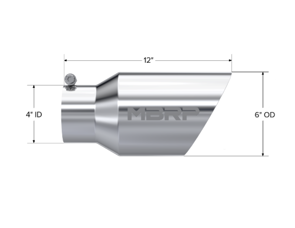 MBRP performance muffler T304 stainless steel black coated carbon fiber tip T5072 4 inch inlet/outlet