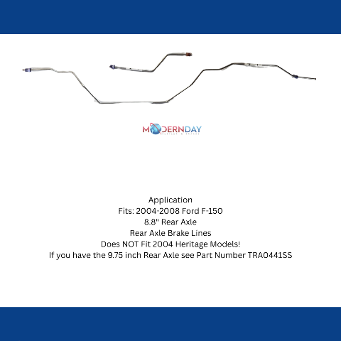 04-08 Ford F-150 Rear Axle Brake Lines 8.8 in Rear Axle Steel TRA0442OM