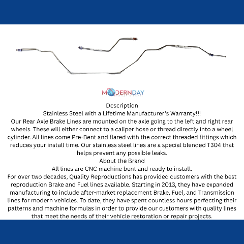 Brake Line for 2004-2008 Ford F-150 Rear Axle stainless steel