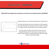 Brake Line Kit for 1998-2005 Ford Ranger Rear Axle drum brakes stainless steel