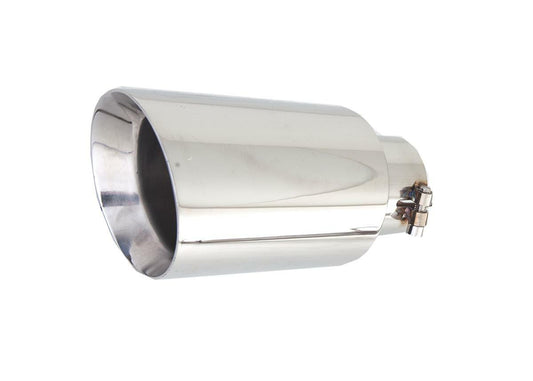 XFORCE TS-AW4 - Stainless Steel Round Angle Weld-On Single Polished Exhaust Tip
