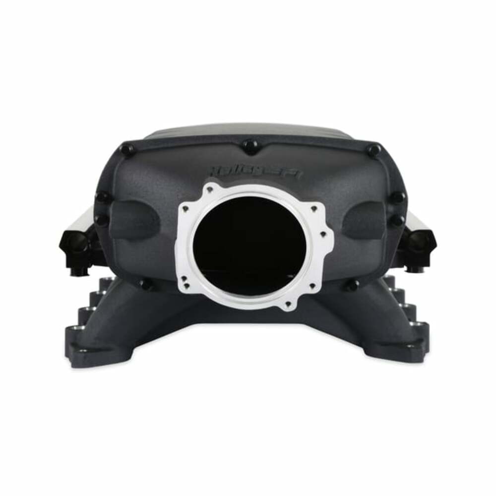 Holley EFI Ultra Lo-Ram Ford Coyote Black-300-912BK for 2015-2020 Ford Mustang black aluminum