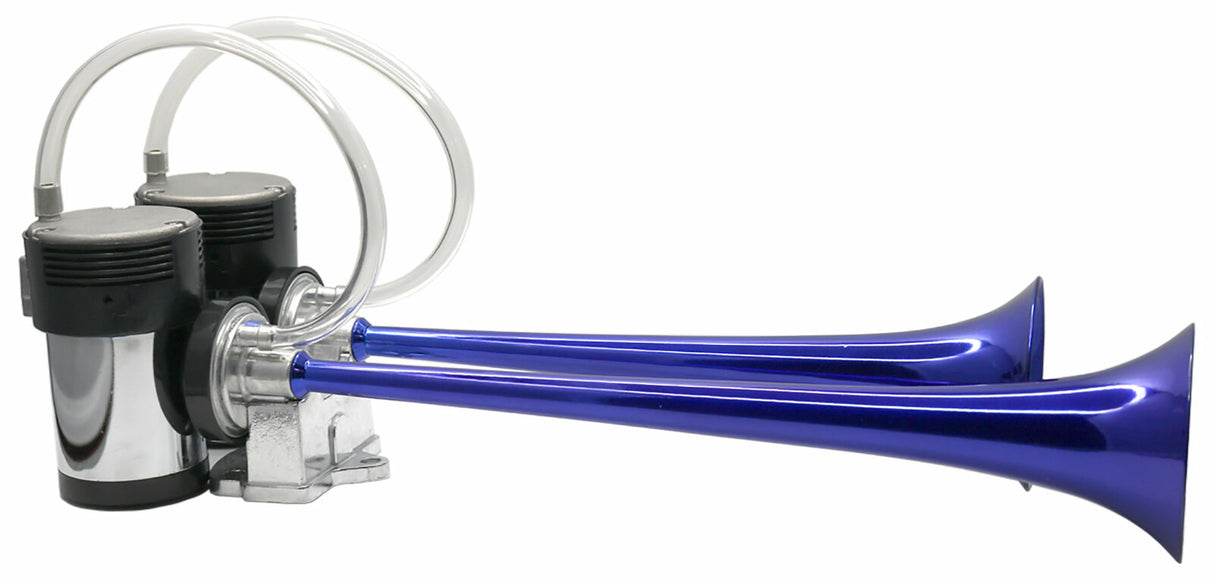 t Universal Dual Horns With Compressors And Mounting Hardware-Blue-LAH611BL Modern Day Muffler and Brakes