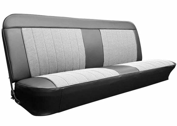 1960-1966 Chevrolet C10 Panel; Custom Houndstooth Seat Cover UP66H00BLKRED