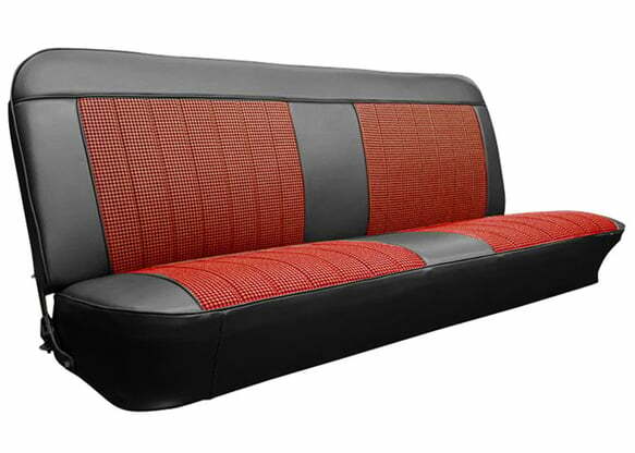1960-1966 Chevrolet C10 Panel; Custom Houndstooth Seat Cover UP66H00BLKRED
