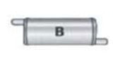 Jones Exhaust performance muffler universal v411b-v-power-series-muffler-1-75-inlet-1-75-outlet 4 inch