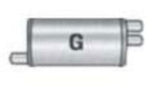 Jones Exhaust performance muffler universal v4132g-v-power-series-muffler-2-25-inlet-2-outlet 4 inch