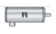 Jones Exhaust performance muffler universal v414r-v-power-series-muffler-2-5-inlet-2-5-outlet 4 inch