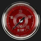 V8 Red Steelie 2 1/8" Oil Temperature Gauge V8RS128SHC