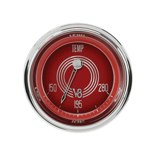 t V8 Red Steelie 2 1/8" Water Temp V8RS26SHC Classic Instruments
