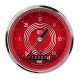 V8 Red Steelie 3 3/8" Low Speed Speedometer LSV8RS