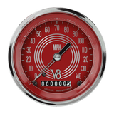 V8 Red Steelie 3 3/8" Speedometer V8RS55SHC