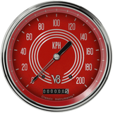 V8 Red Steelie 4 5/8" Speedometer V8RS58SLC
