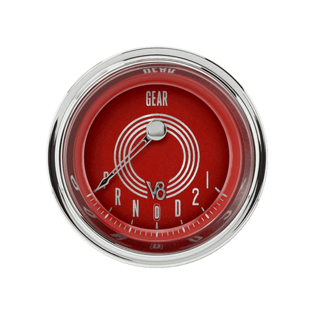 V8 Red Steelie 2 1/8" Gear Indicator, Overdrive V8RS06SHC