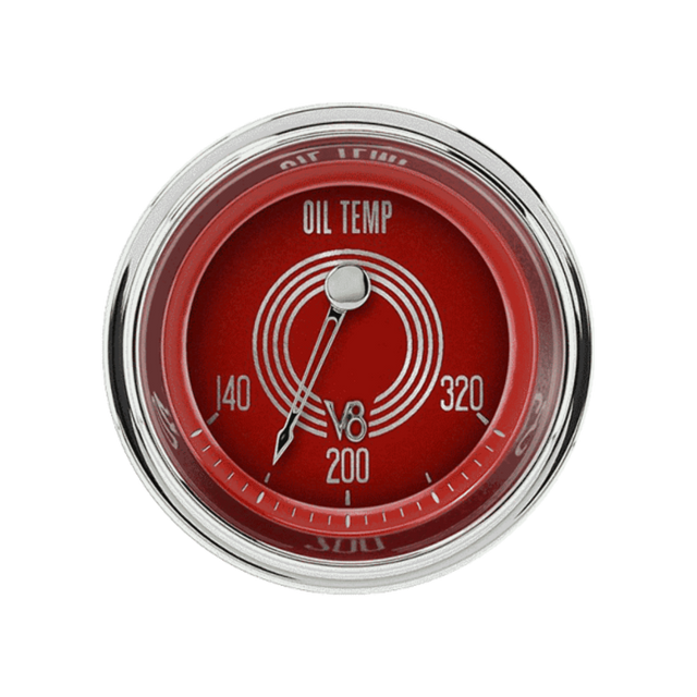 V8 Red Steelie 2 1/8" Oil Temp V8RS28SHC