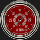 V8 Red Steelie 2 5/8" Air Pressure Gauge V8RS318SLC