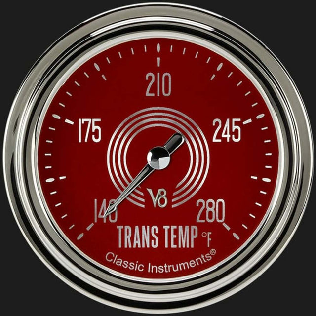 V8 Red Steelie 2 5/8" Transmission Temperature Gauge V8RS327SLC
