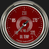V8 Red Steelie 2 5/8" Oil Temperature Gauge V8RS328SLC