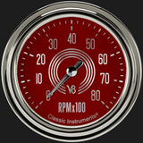 V8 Red Steelie 2 5/8" Tachometer V8RS383SLC
