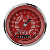 V8 Red Steelie 3 3/8" Speedometer V8RS55SHC