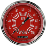 V8 Red Steelie 4 5/8" Speedometer V8RS58SLC