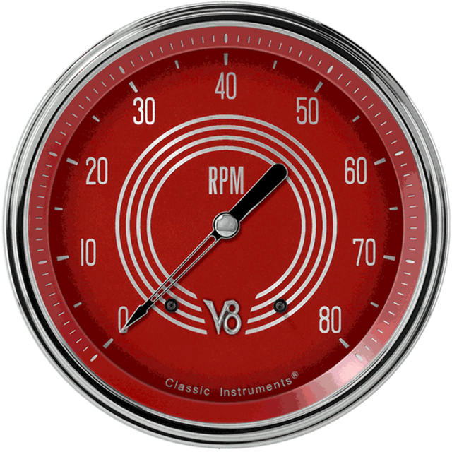 V8 Red Steelie 4 5/8" Tachometer V8RS71SLC
