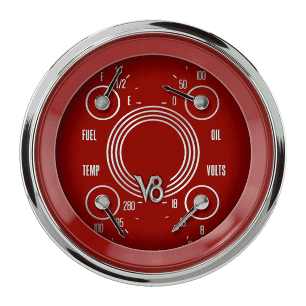 V8 Red Steelie 3 3/8" Quad V8RS79SHC