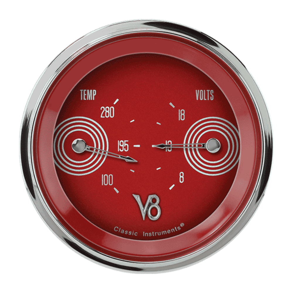 V8 Red Steelie 3 3/8" Dual V8RS74SHC